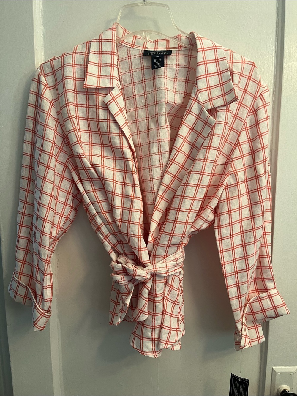 Jones New York Linen Tie-Front Shirt